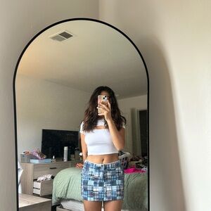 Blue Plaid Mini Skirt